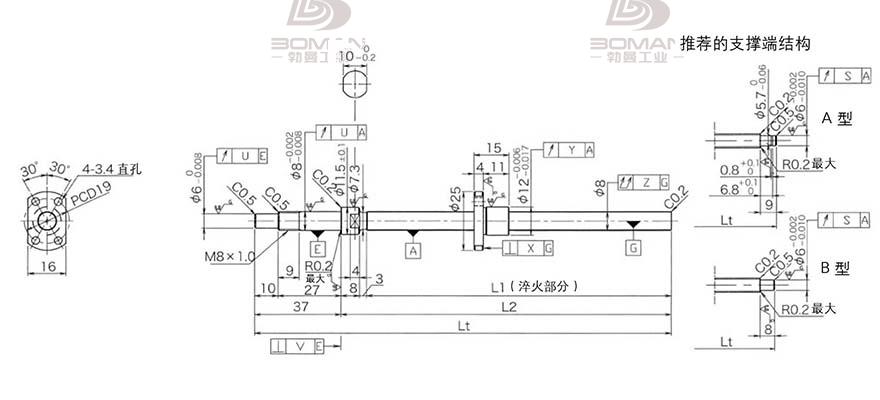 KURODA DP0801JS-HDNR-0180B-C3F 广州黑田丝杆