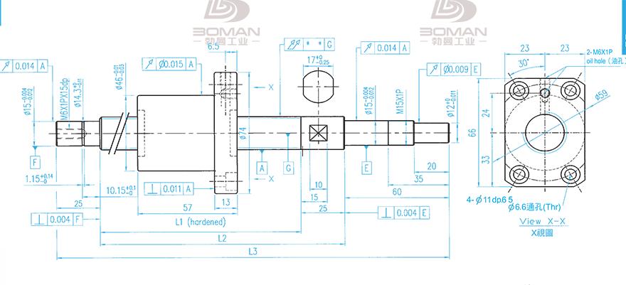 TBI XSVR02010B1DGC5-399-P1 tbi研磨丝杆1000mm精度